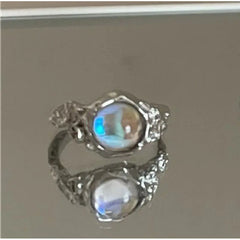 Elegant Moonstone Opal Adjustable Ring