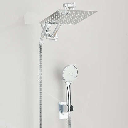 Shower Head Combo 8–12 Inch – High Pressure Rain Shower with Adjustable Extension Arm & 3-Way Handheld Spray | UniqSnaz