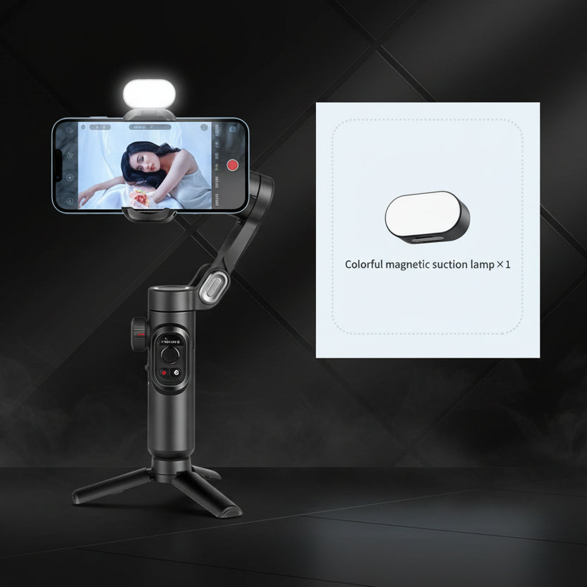 AOCHUAN 3-Axis Handheld Gimbal Stabilizer for Smartphone – Face Tracking, Fill Light, Vlog Smart XE | UniqSnaz