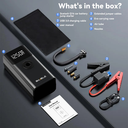 BSMOOM 7000A Car Jump Starter with 150PSI Air Pump – Portable Power Bank, Emergency Booster | UniqSnaz