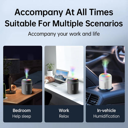 180ML Mini Ultrasonic USB Humidifier & Aroma Diffuser – Silent Mist Maker for Home, Car & Bedroom