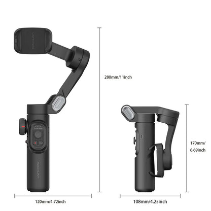 AOCHUAN 3-Axis Handheld Gimbal Stabilizer for Smartphone – Face Tracking, Fill Light, Vlog Smart XE | UniqSnaz