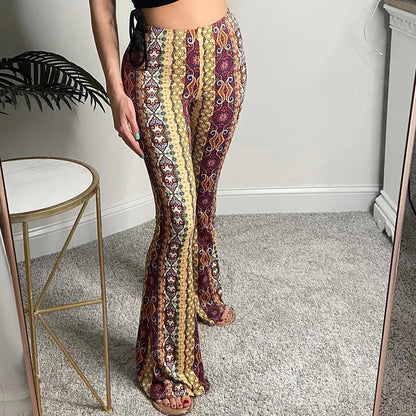 Chic Printed Flare Leggings