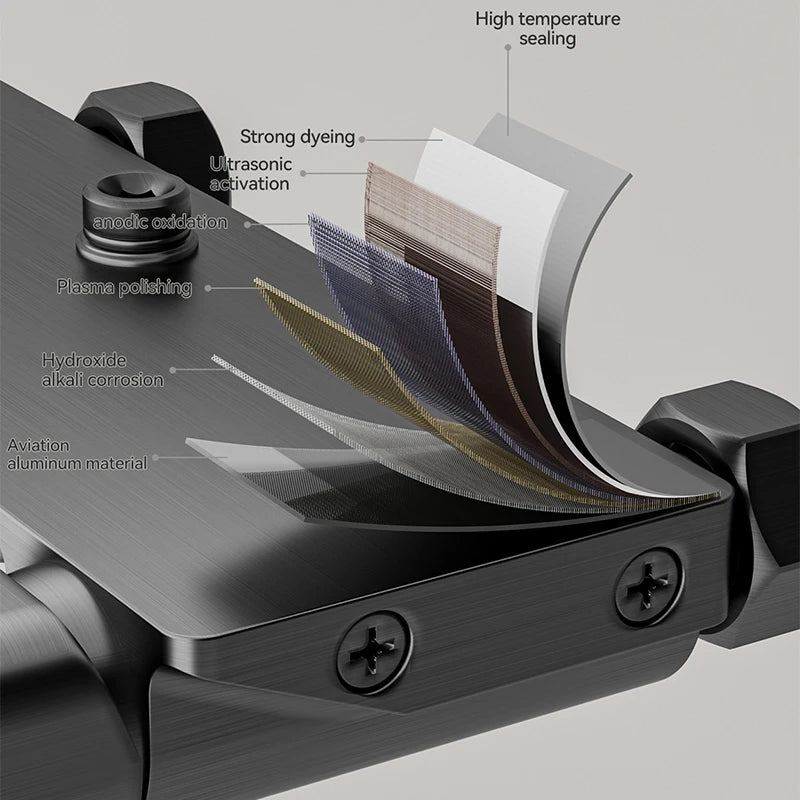 Multifunction Bathroom Shower System Set – Hot & Cold, Rotary Knob, Pressurized Aluminum, Gunmetal Gray | UniqSnaz