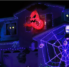 Halloween Inflatable Outdoor Ghost Decoration – 6ft Light-Up Yard Inflatable with LED Lights