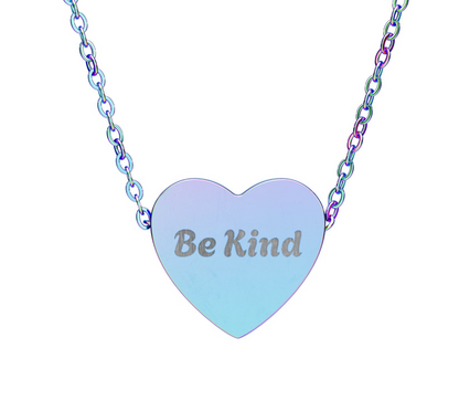 Engraved Heart Necklace – Inspirational Sayings