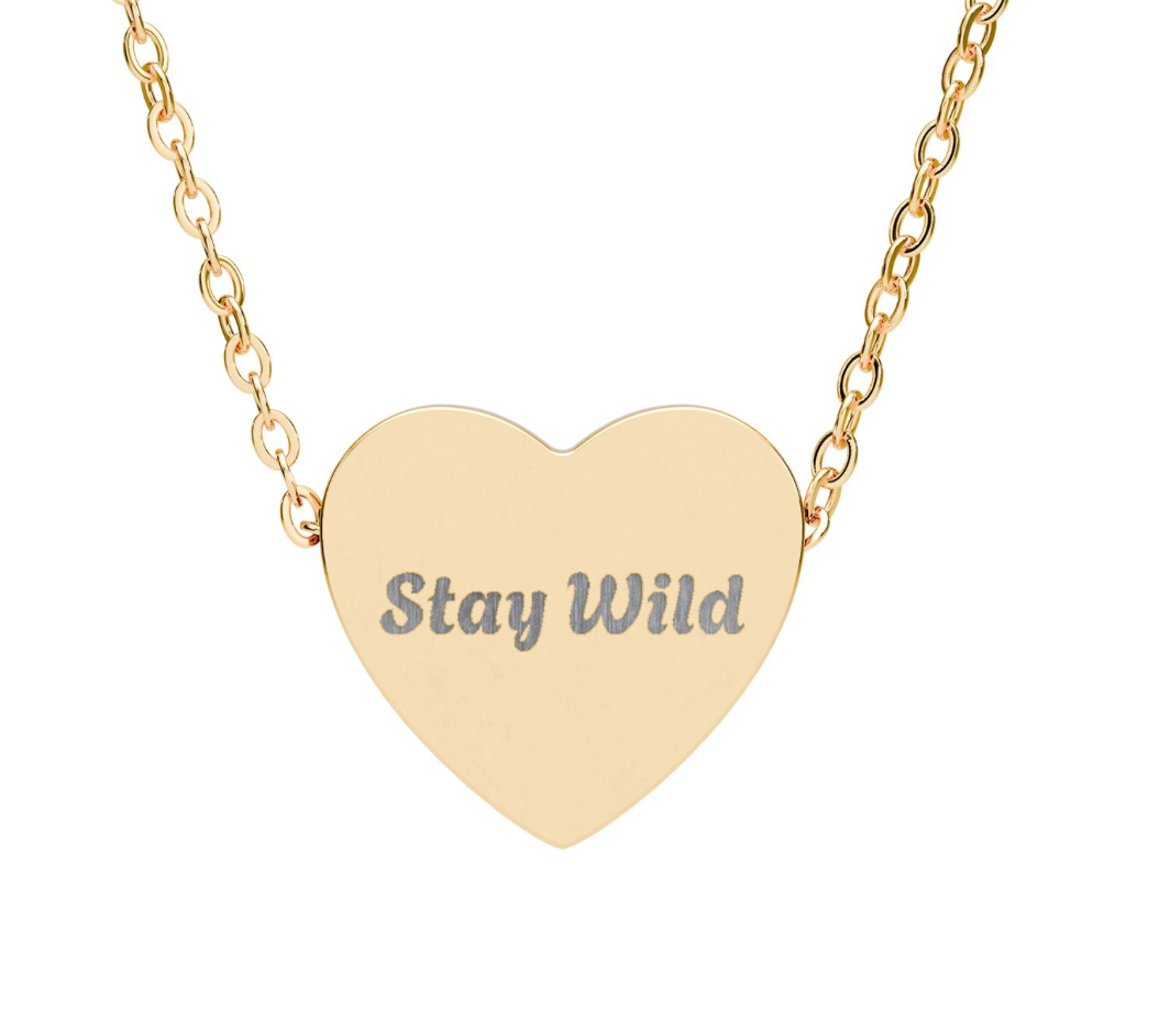 Engraved Heart Necklace – Inspirational Sayings