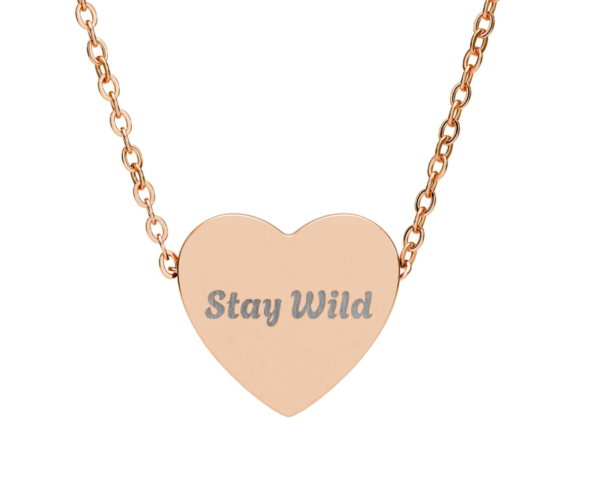 Engraved Heart Necklace – Inspirational Sayings