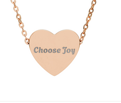 Engraved Heart Necklace – Inspirational Sayings