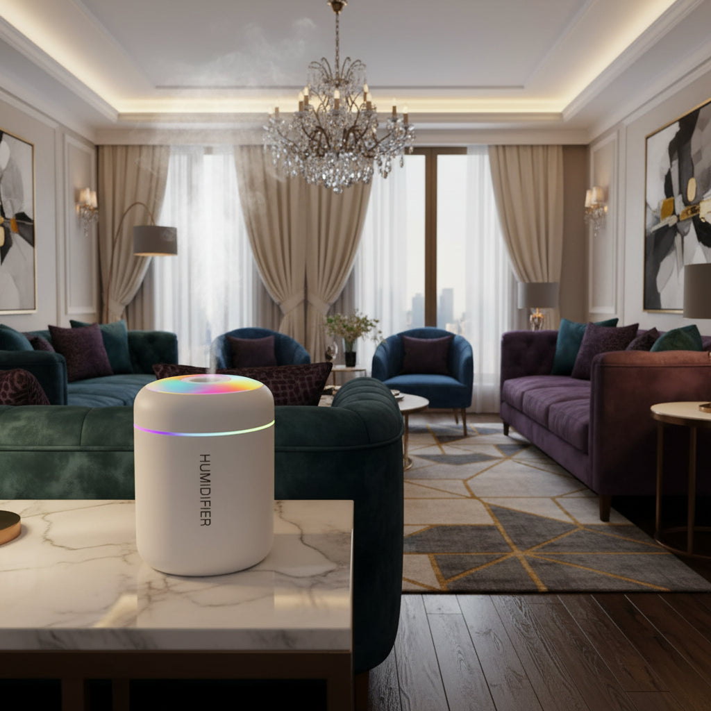 180ML Mini Ultrasonic USB Humidifier & Aroma Diffuser – Silent Mist Maker for Home, Car & Bedroom