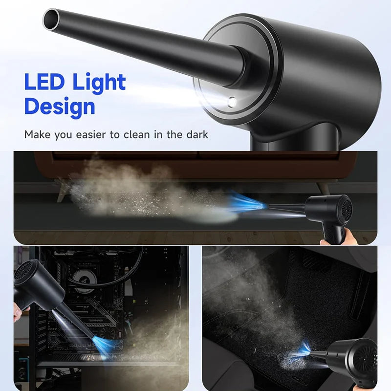 Electric Wireless Air Duster – 51000RPM Compressed Air Blower, Type-C Rechargeable | UniqSnaz