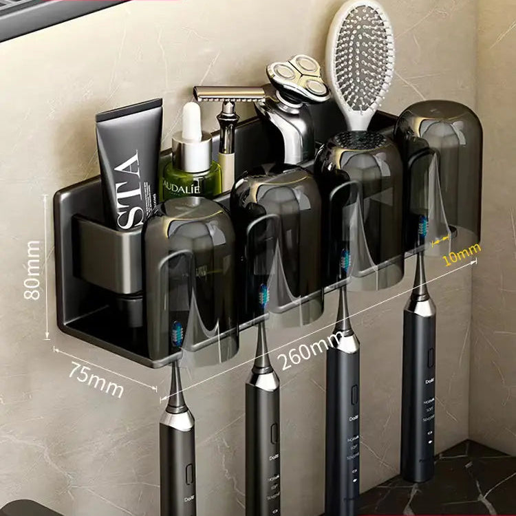 Bathroom Wall Organizer for Toothbrush & Cup