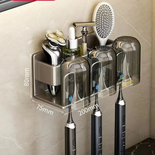 Bathroom Wall Organizer for Toothbrush & Cup