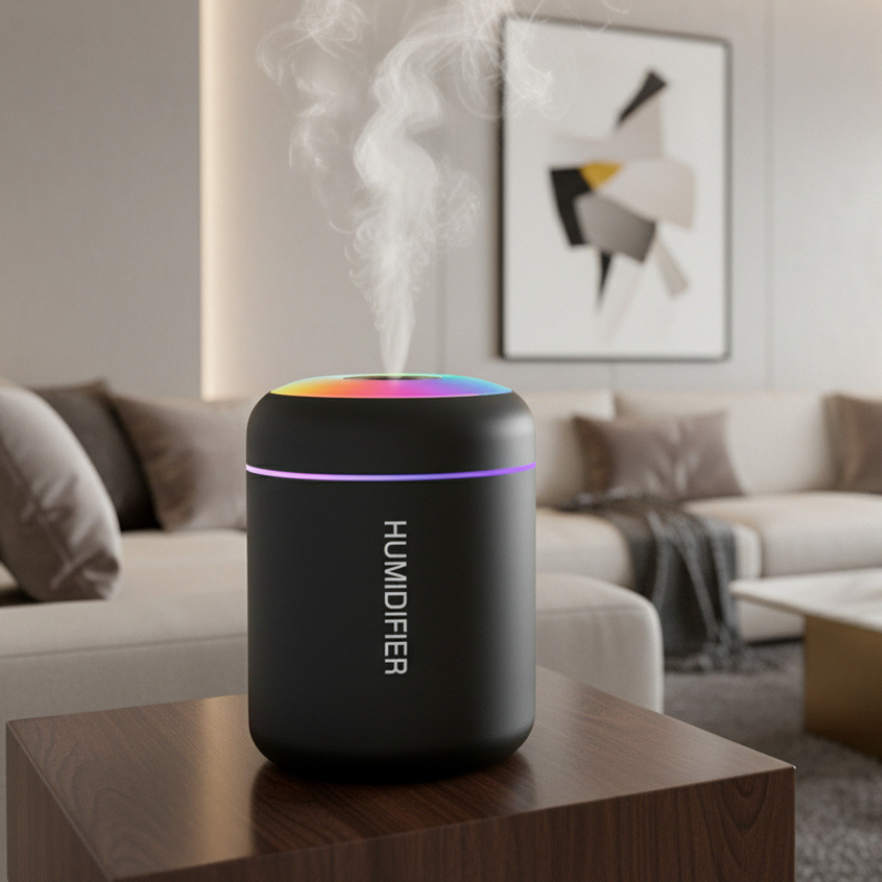 180ML Mini Ultrasonic USB Humidifier & Aroma Diffuser – Silent Mist Maker for Home, Car & Bedroom