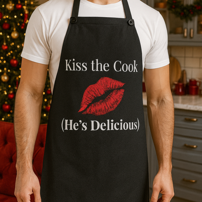 Personalized Apron – Funny, Custom, Holiday & Family Name Aprons/Kiss the Cook