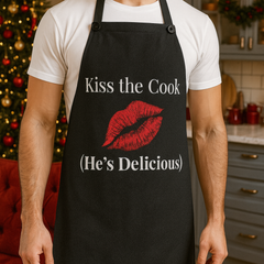 Personalized Apron – Funny, Custom, Holiday & Family Name Aprons/Kiss the Cook