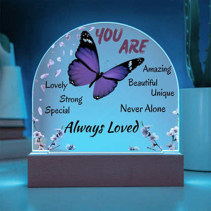 Butterfly Affirmation LED Night Light – “You Are Always Loved” Inspirational Gift