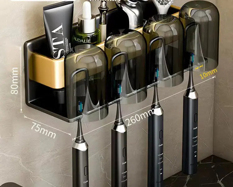 Bathroom Wall Organizer for Toothbrush & Cup