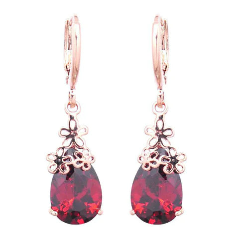 Elegant Zircon Teardrop Chinese Knot Earrings