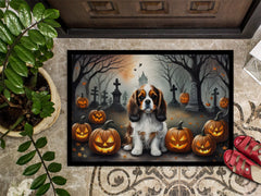 Cavalier King Charles Spaniel Halloween Welcome Doormat – Indoor & Outdoor Non-Slip Decorative Rug