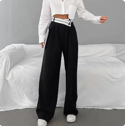 Ladies' Black Wide Trousers