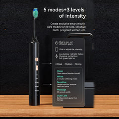 ADA-Certified AquaSonic Electric Toothbrush – Black Series, 4 Modes, Smart Timer, 8 Replacement Heads