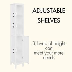 66.9" Slim Bathroom Cabinet with Shelves & Doors