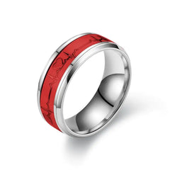 Glowing Heartbeat Stainless Ring