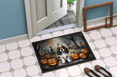 Cavalier King Charles Spaniel Halloween Welcome Doormat – Indoor & Outdoor Non-Slip Decorative Rug