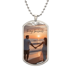 Custom Photo & Engraved Dog Tag Necklace – Personalized Keepsake for Any Loved One