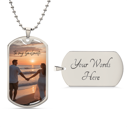 Custom Photo & Engraved Dog Tag Necklace – Personalized Keepsake for Any Loved One