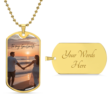 Custom Photo & Engraved Dog Tag Necklace – Personalized Keepsake for Any Loved One