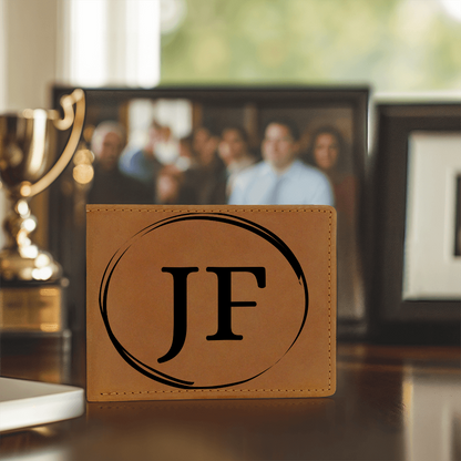 Personalized Initials Leather Wallet – Custom Gift for Men