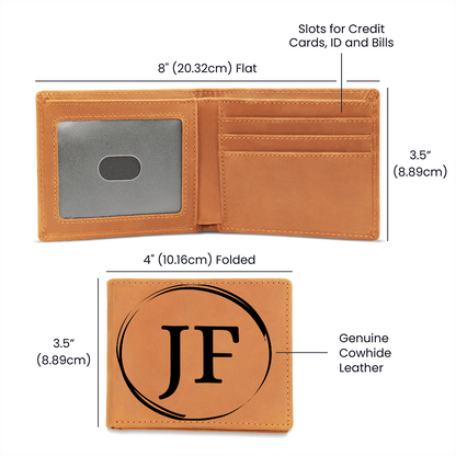 Personalized Initials Leather Wallet – Custom Gift for Men