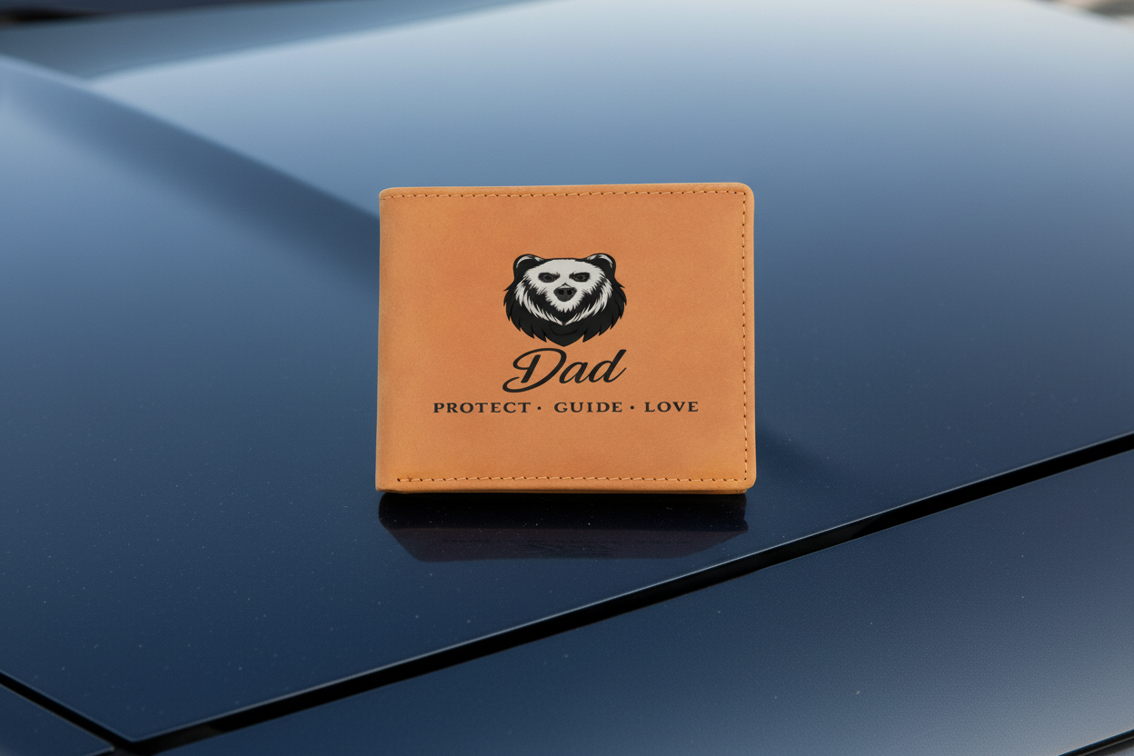 Personalized Leather Wallet for Dad – Meaningful Gift from Son or Daughter