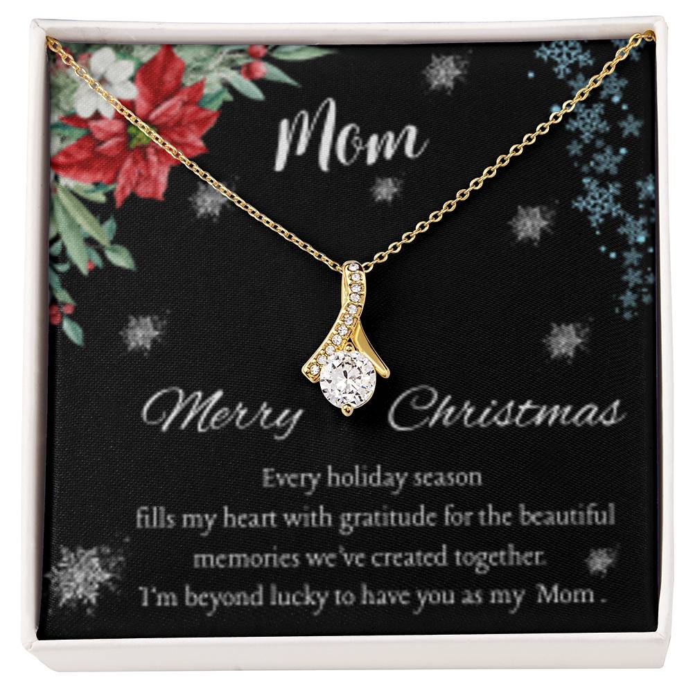 Christmas Necklace for Mom – Elegant Holiday Jewelry Gift with Sentimental Message Card