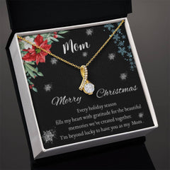 Christmas Necklace for Mom – Elegant Holiday Jewelry Gift with Sentimental Message Card