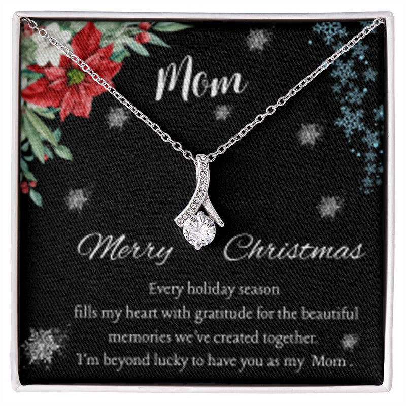 Christmas Necklace for Mom – Elegant Holiday Jewelry Gift with Sentimental Message Card