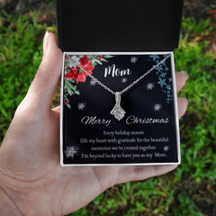Christmas Necklace for Mom – Elegant Holiday Jewelry Gift with Sentimental Message Card