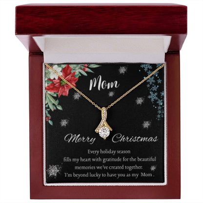 Christmas Necklace for Mom – Elegant Holiday Jewelry Gift with Sentimental Message Card