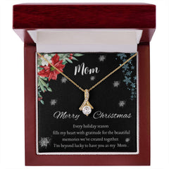 Christmas Necklace for Mom – Elegant Holiday Jewelry Gift with Sentimental Message Card