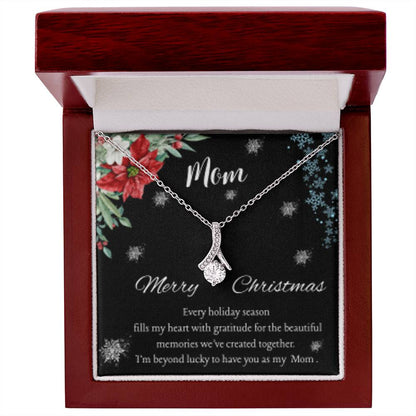 Christmas Necklace for Mom – Elegant Holiday Jewelry Gift with Sentimental Message Card