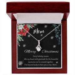 Christmas Necklace for Mom – Elegant Holiday Jewelry Gift with Sentimental Message Card