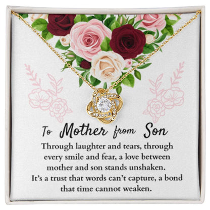 To Mother From Son Necklace – Sentimental Gift with Heartfelt Message Card for Mom