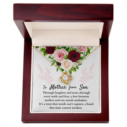 To Mother From Son Necklace – Sentimental Gift with Heartfelt Message Card for Mom