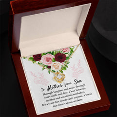 To Mother From Son Necklace – Sentimental Gift with Heartfelt Message Card for Mom