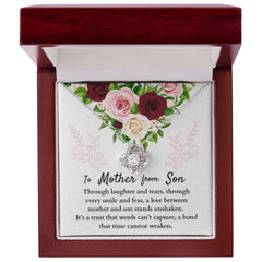 To Mother From Son Necklace – Sentimental Gift with Heartfelt Message Card for Mom