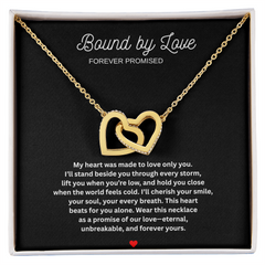 "Interlocking Hearts Necklace – A Sparkling Symbol of Endless Love"