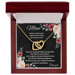 Interlocking Hearts Necklace for Mom – Sentimental Mother's Gift with Message Card