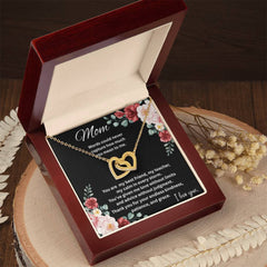 Interlocking Hearts Necklace for Mom – Sentimental Mother's Gift with Message Card